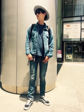 「green（グリーン）のアイテム（パンツ）」を使った、Romanさん（メンズ・176cm）の春コーディネート