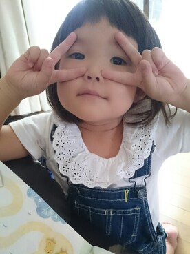 「abcd（ナシ）のアイテム（オールインワン・サロペット）」を使った、y-sさん（キッズ・90cm）の秋コーディネート