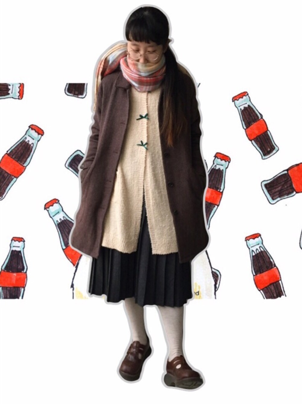 「PAR ICIのアイテム（ピーコート、ブラウン系）」を使った、CCCAAAATTTTTさん（レディース・160cm）の冬コーディネートの1枚目の写真