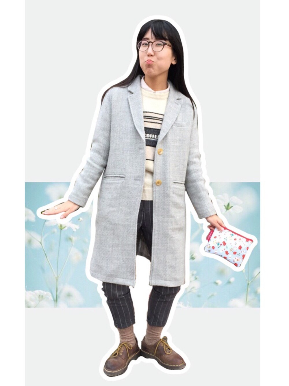 「I am I、PAR ICI、Dr Martens」｜「I am I のアイテム（ニット/セーター、ホワイト系）」を使った、CCCAAAATTTTTさん（レディース・160cm）の春コーディネートの1枚目の写真