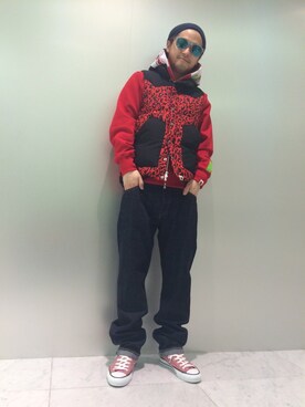 「A BATHING APE（アベイシングエイプ）のアイテム（腕時計）」を使った、藤田 圭介さん（メンズ・172cm）の冬コーディネート