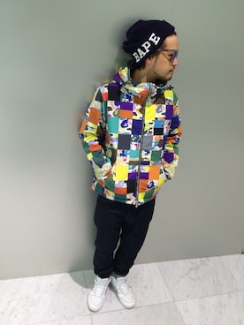 「A BATHING APE（アベイシングエイプ）のアイテム（ブルゾン）」を使った、藤田 圭介さん（メンズ・172cm）の春コーディネート