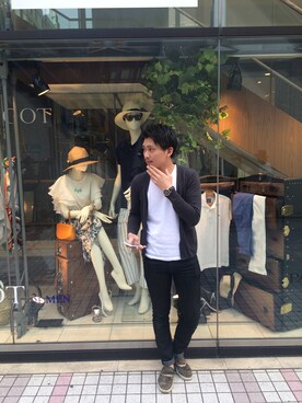 「NANO universe（ナノユニバース）のアイテム（モカシン/デッキシューズ）」を使った、TTTTTTさん（メンズ・178cm）の春コーディネート