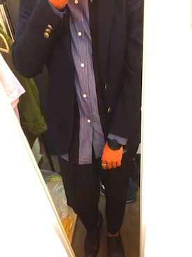 「soe shirts（ソーイシャツ）のアイテム（トップス）」を使った、Syotaさん（メンズ・163cm）の秋コーディネート