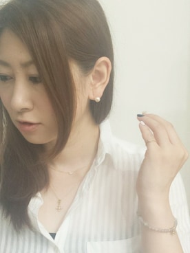 「Loree Rodkin（ローリーロドキン）のアイテム（ピアス（両耳用））」を使った、naitoさん（レディース・153cm）の秋コーディネート