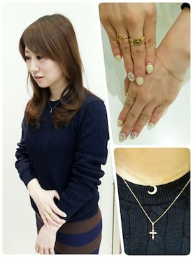 「アイテム（ゴールド系）」を使った、naitoさん（レディース・153cm）の冬コーディネート