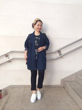 「UNIF」｜「アイテム（デニムジャケット）」を使った、akane さん（レディース・148cm）の秋コーディネート