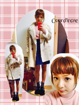 「LEPSIM（レプシィム）のアイテム（ムートンコート）」を使った、Natsumiさん（レディース・152cm）の秋コーディネート