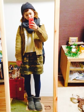 「Lee（リー）のアイテム（その他アウター）」を使った、Natsumiさん（レディース・152cm）の冬コーディネート