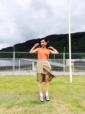 「アイテム（サンダル、ブルー系）」を使った、Natsumiさん（レディース・152cm）の夏コーディネート
