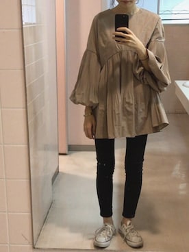 「バルーンスリーブ」｜mayumi+さん（レディース・158cm）の秋コーディネート