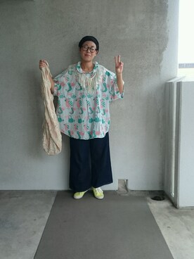 「RehersalL（リハーズオール）のアイテム（バッグ）」を使った、福すけさん（レディース・155cm）の秋コーディネート