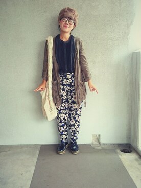 「RehersalL（リハーズオール）のアイテム（バッグ）」を使った、福すけさん（レディース・155cm）の秋コーディネート