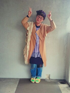 「RehersalL（リハーズオール）のアイテム（バッグ）」を使った、福すけさん（レディース・155cm）の冬コーディネート