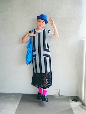 「ベレー帽推奨委員会」｜福すけさん（レディース・155cm）の夏コーディネート