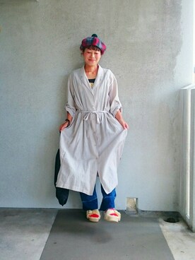 「ベレー帽推奨委員会」｜福すけさん（レディース・155cm）の夏コーディネート