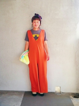 「FREE'S MART（フリーズマート）のアイテム（つなぎ/オールインワン）」を使った、福すけさん（レディース・155cm）の秋コーディネート