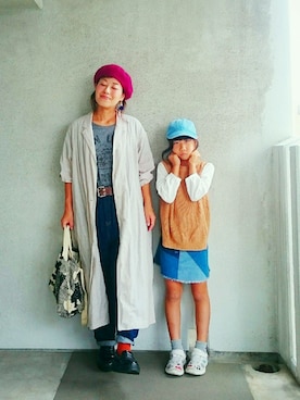 「ベレー帽推奨委員会」｜「アイテム（キャップ）」を使った、福すけさん（レディース・155cm）の秋コーディネート