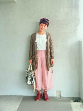 「ベレー帽推奨委員会」｜「アイテム（その他シューズ）」を使った、福すけさん（レディース・155cm）の秋コーディネート
