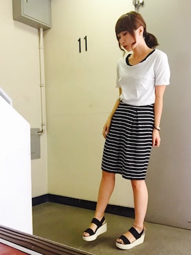 「厚底」｜SANAMIさん（レディース・151cm）の夏コーディネート