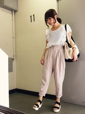 「厚底」｜SANAMIさん（レディース・151cm）の夏コーディネート