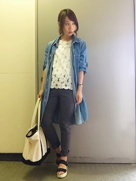 「グレーパンツ」｜SANAMIさん（レディース・151cm）の夏コーディネート