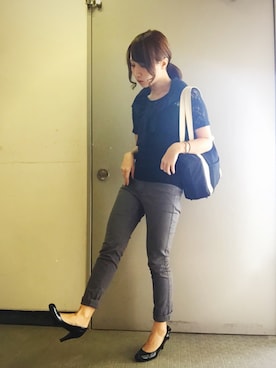 「グレーパンツ」｜SANAMIさん（レディース・151cm）の秋コーディネート