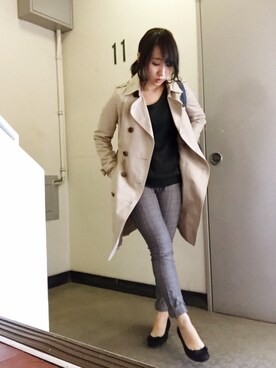 「N.（N. Natural Beauty Basic）（エヌエヌナチュラルビューティーベーシック）のアイテム（トレンチコート）」を使った、SANAMIさん（レディース・151cm）の秋コーディネート