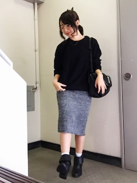 「黒ニット」｜SANAMIさん（レディース・151cm）の秋コーディネート