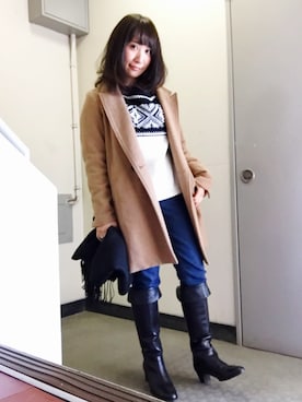 「リング」｜「アイテム（チェスターコート）」を使った、SANAMIさん（レディース・151cm）の秋コーディネート