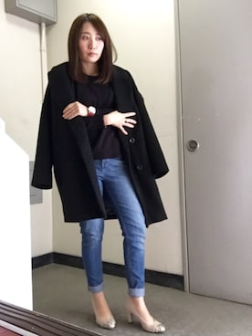 「アイテム（チェスターコート）」を使った、SANAMIさん（レディース・151cm・20代）の冬コーディネート