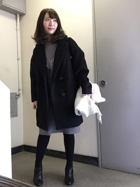 「アイテム（チェスターコート）」を使った、SANAMIさん（レディース・151cm・20代）の冬コーディネート