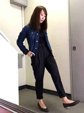 「DIANA」｜「アイテム（デニムジャケット）」を使った、SANAMIさん（レディース・151cm）の春コーディネート