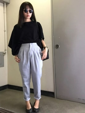 「グレーパンツ」｜SANAMIさん（レディース・151cm）の春コーディネート