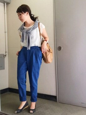 「テーパードデニム」｜SANAMIさん（レディース・151cm）の春コーディネート