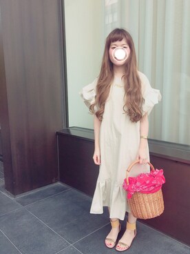 「ラッフルスリーブ」｜「アイテム（シューズ）」を使った、kさん（レディース・150cm）の夏コーディネート