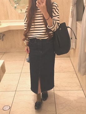 「アイテム（デニムスカート）」を使った、kさん（レディース・150cm・20代）の秋コーディネート