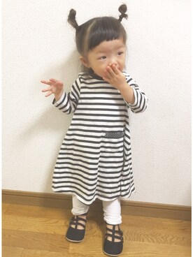 「abcd（ナシ）のアイテム（ワンピース/ドレス）」を使った、ayaka...rinkaさん（キッズ・70cm）の秋コーディネート