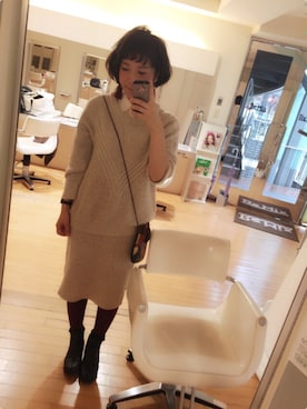 「ニットセットアップ」｜「アイテム（その他）」を使った、かよこ。さん（レディース・168cm）の秋コーディネート