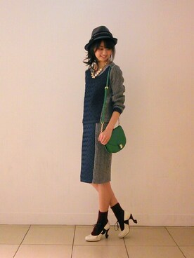 「Paradise Picnic（パラダイスピクニック）のアイテム（帽子）」を使った、pinkさん（レディース・163cm）の秋コーディネート