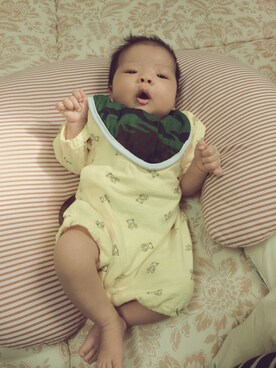 「アイテム（ママ＆ベビー、グリーン系）」を使った、meirintan☆☆さん（キッズ・60cm）の冬コーディネート