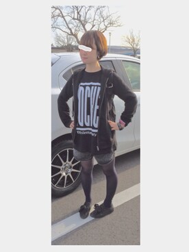 「アイテム（タイツ/ストッキング、ブルー系）」を使った、ちこさん（レディース・155cm）の冬コーディネート