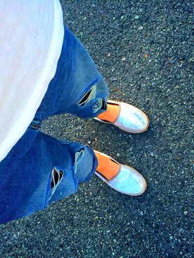 「アイテム（デニムパンツ、シルバー系）」を使った、primarinessさん（レディース・152cm）の春コーディネート