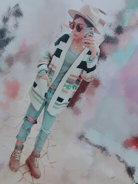 「Janiss（ジャニス）のアイテム（帽子）」を使った、Yukiさん（レディース・158cm）の春コーディネート