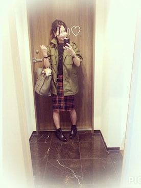 「Drawer（ドゥロワー）のアイテム（Tシャツ/カットソー）」を使った、むしこさん（レディース・162cm）の秋コーディネート