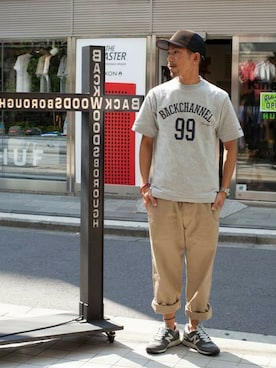 「Back Channel（バックチャンネル）のアイテム（アクセサリー）」を使った、【BACKWOODS BOROUGH】Yabukiさん（メンズ・175cm）の秋コーディネート