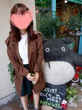 「OZOC（オゾック）のアイテム（ジャケット/アウター）」を使った、Yun Wangさん（レディース・164cm）の冬コーディネート