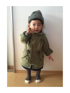 「apres les cours（アプレレクール）のアイテム（モッズコート）」を使った、u____pさん（レディース・152cm）の冬コーディネート