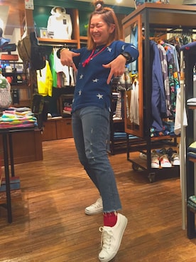 「D.M.G.（ドミンゴ）のアイテム」を使った、リナリナ～さん（レディース・158cm）の春コーディネート