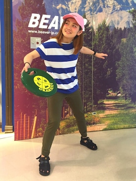 「WILD THINGS（ワイルドシングス）のアイテム（パンツ）」を使った、リナリナ～さん（レディース・158cm）の夏コーディネート